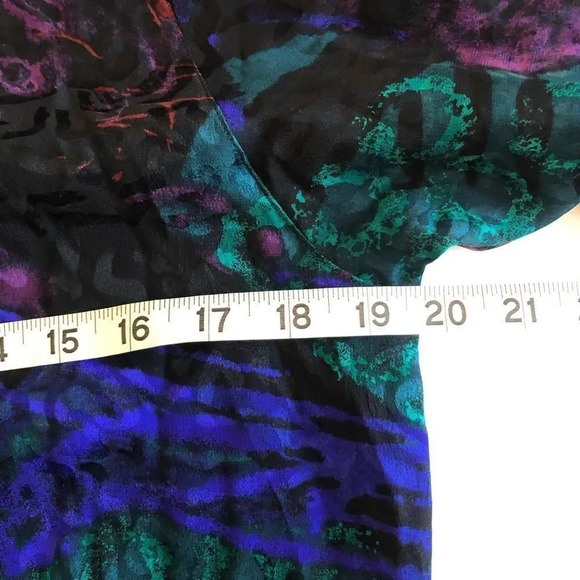 𝅺S•I•L•K•S  by St. Gillian 100% silk vintage MCM Art Deco oversized blouse  6 - Picture 8 of 12